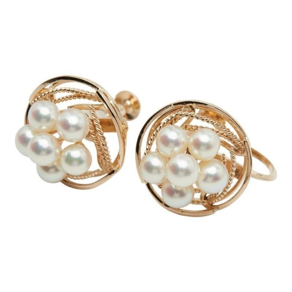 Unbranded Akoya Pearl 14K Yellow Gold Round Earrings Gold